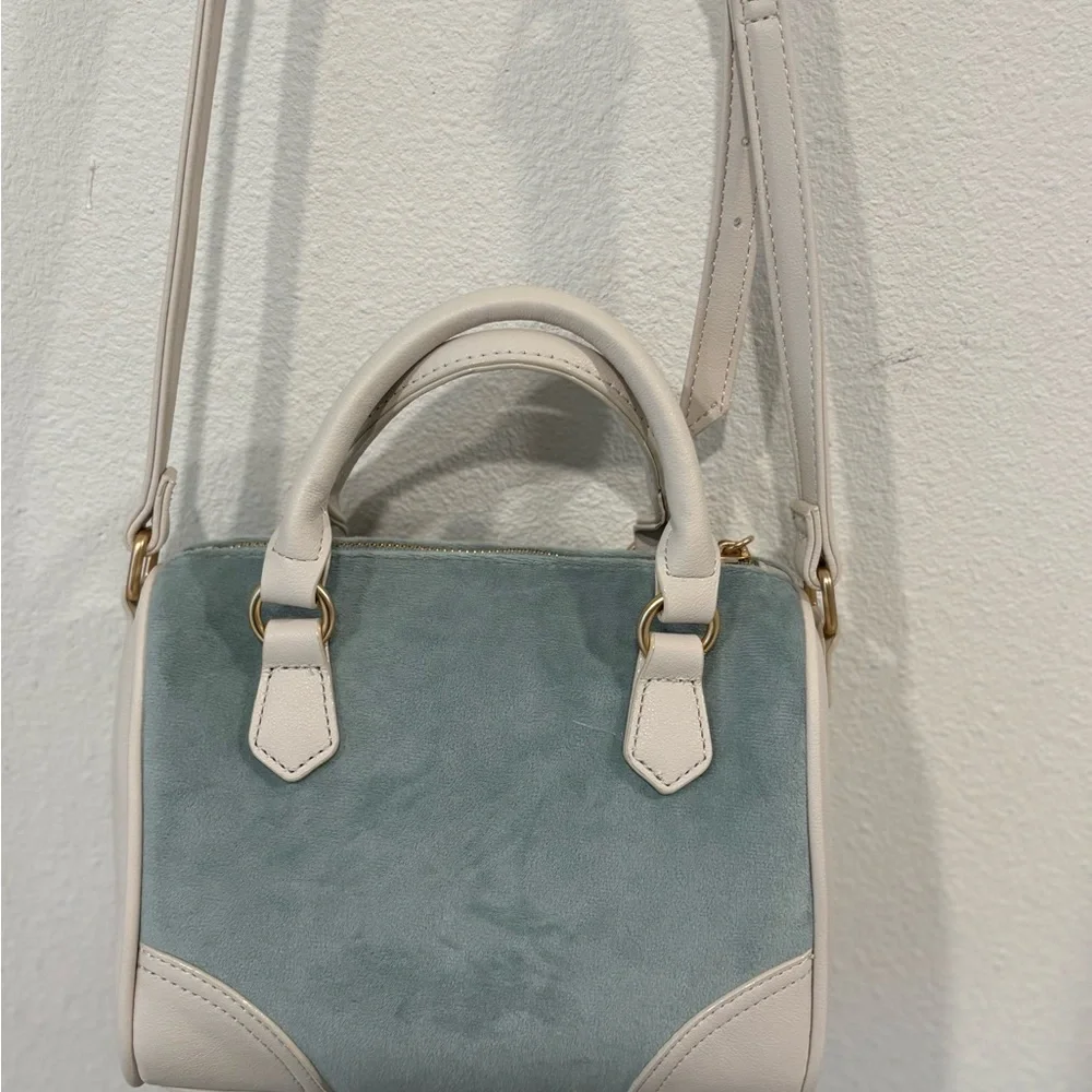 Juicy Couture Heritage Speedy Satchel Sage Velour Rhinestone Bag NWT‎